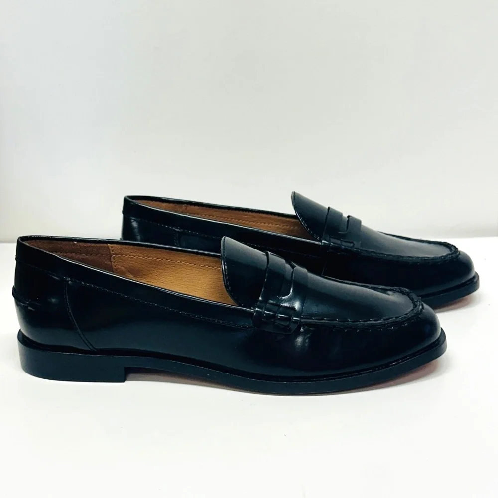 Madewell Penny Loafer In Leather True Black Size 9 New In Box